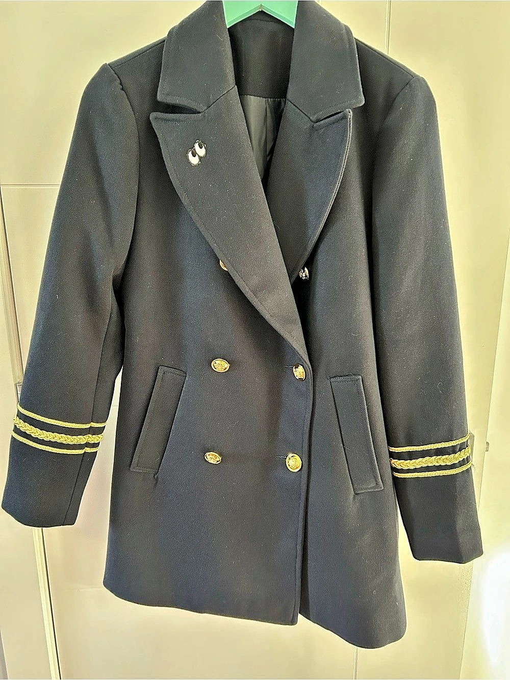 Women's Navy Nautical Pea Coat